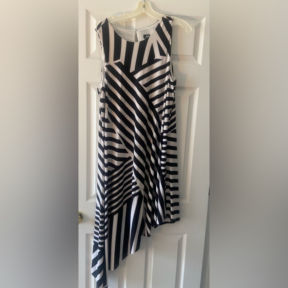 Stripped asymmetrical hem dress